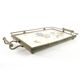 Art Nouveau tray, silver-plated brass, white porcelain, Austria, early 20th century