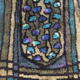 Original Abstract Scandinavian High Pile Abstract Rya Rug Carpet, Sweden, 1960s 115x195cm