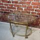 Glass and metal trolley, contains 4 bottle holders