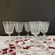 6 large antique wine or water glasses engraved with arabesques