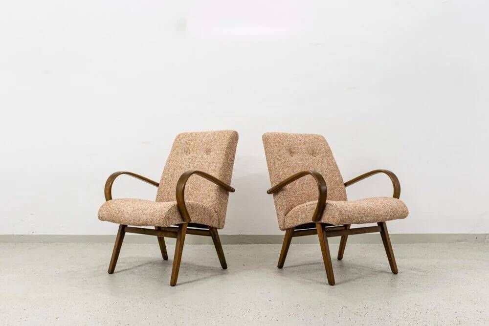 Pair Of Armchairs Type 53 By J. Smidek For Ton, Czechoslovakia, 1960’s
