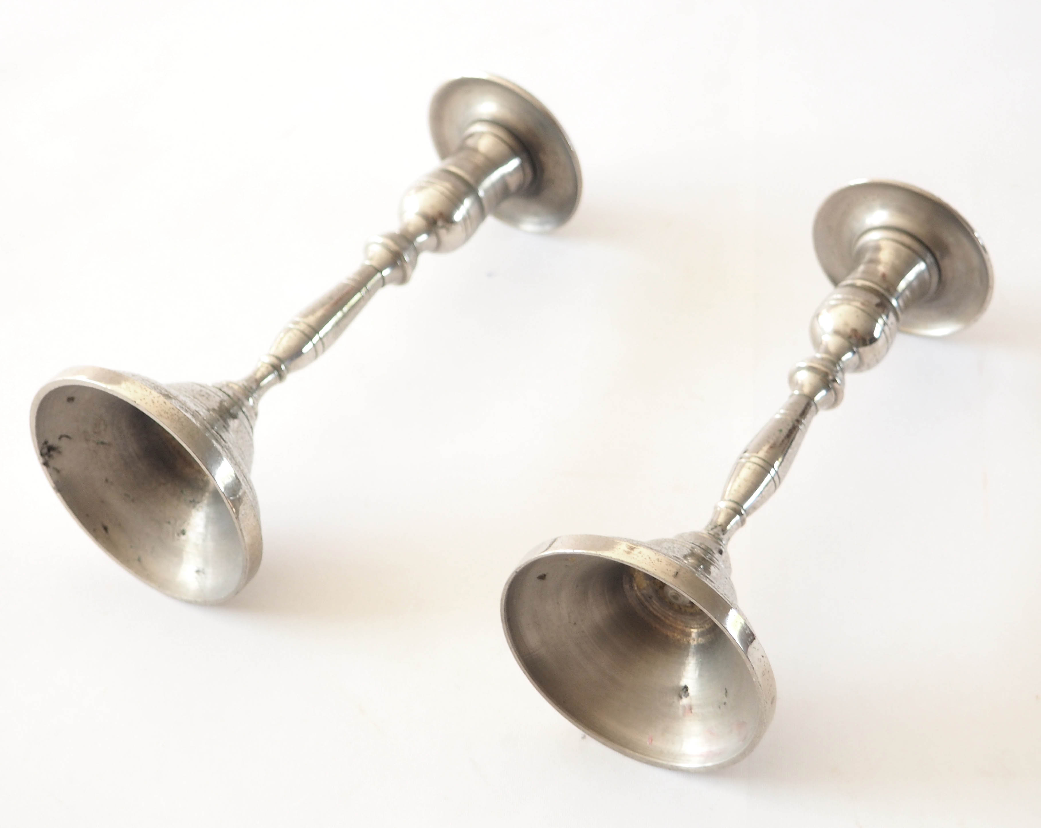 Pair of silver candle holders