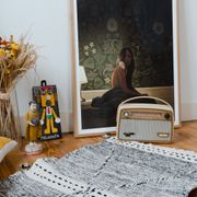 Berber carpet Zanafi - 100% black and white wool - 115 cm x 60 cm