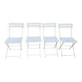 Set of 4 vintage folding chairs in metal and wood