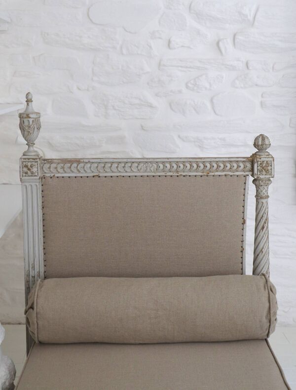 Lit de repos - banquette style Louis XVI retapissé en lin