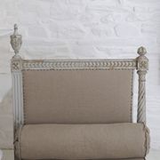 Lit de repos - banquette style Louis XVI retapissé en lin
