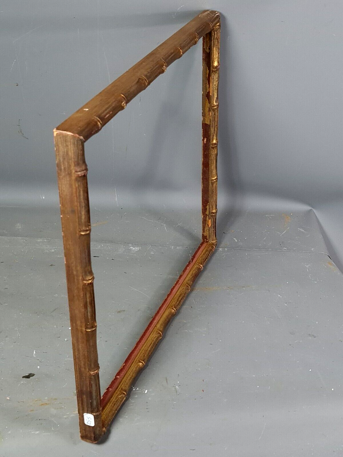 Old frame way bamboo gilded wood gold leaf 45x38 foliage 43x36 cm SB2