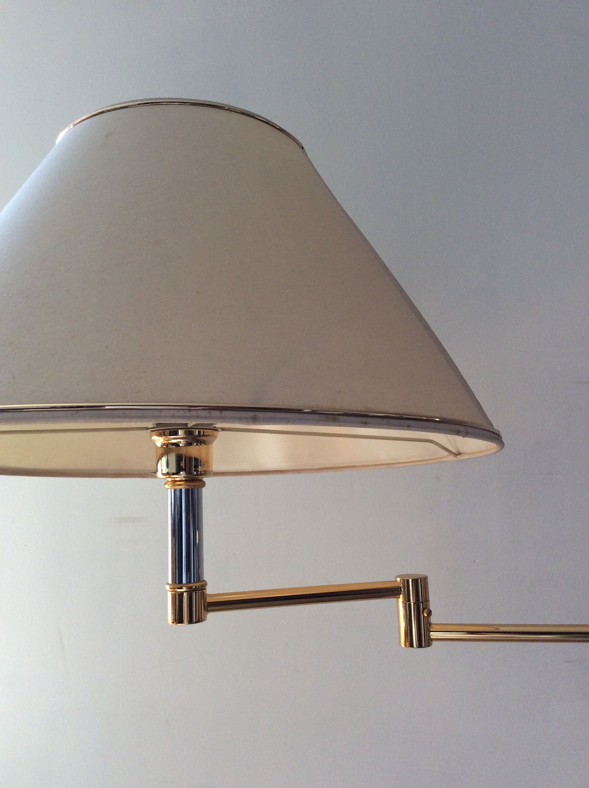Floor lamp chrome and gold reader of the 70s