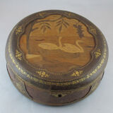 Old box made of wood and leather 19th century