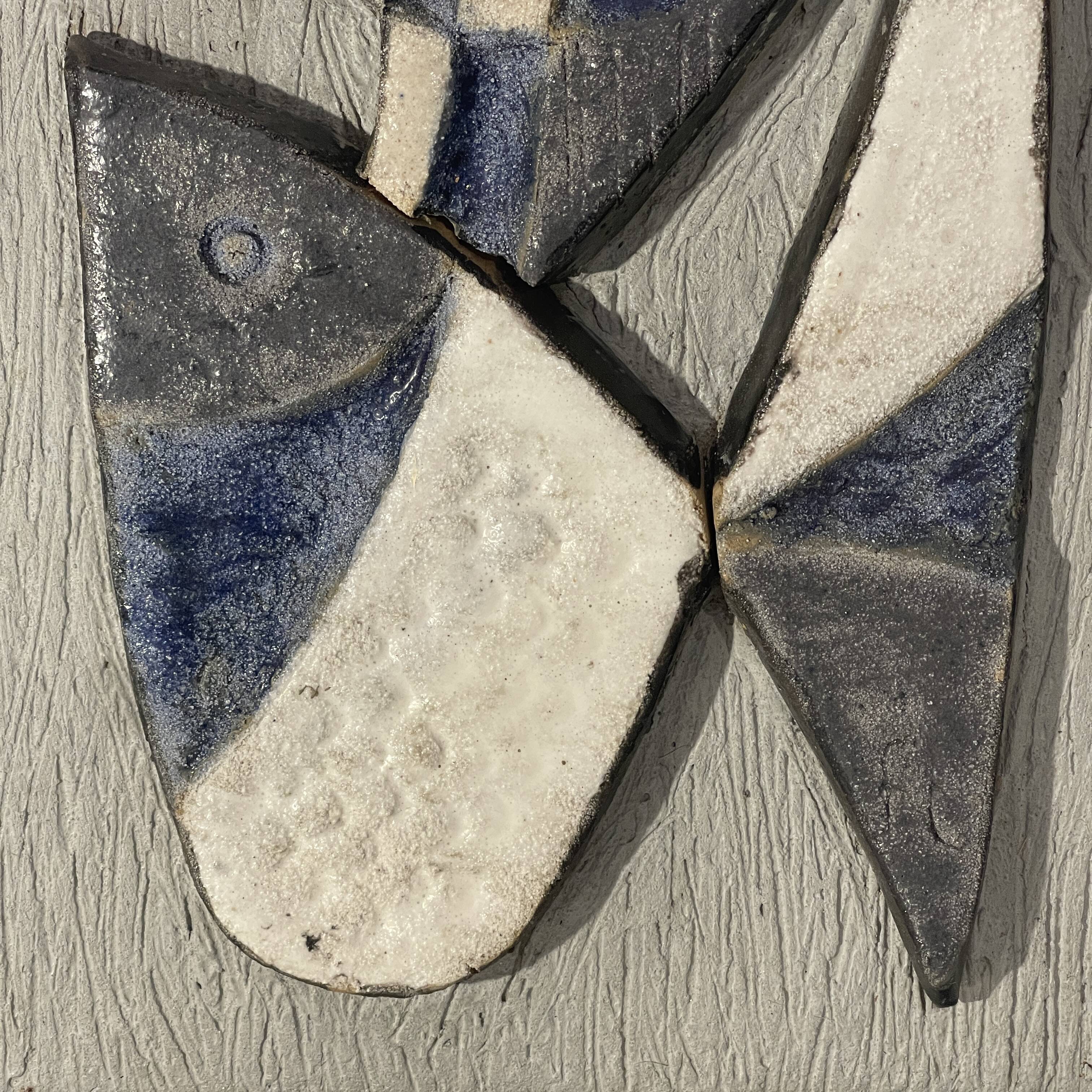 abstract sculpture / Frans Tuinstra / cubist ceramic bas-relief, 1972