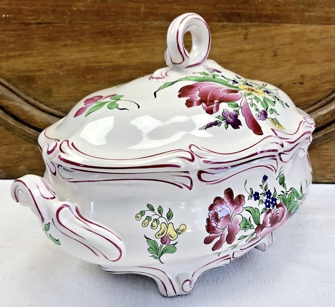 Old Lunéville oval vegetable tureen, street light model