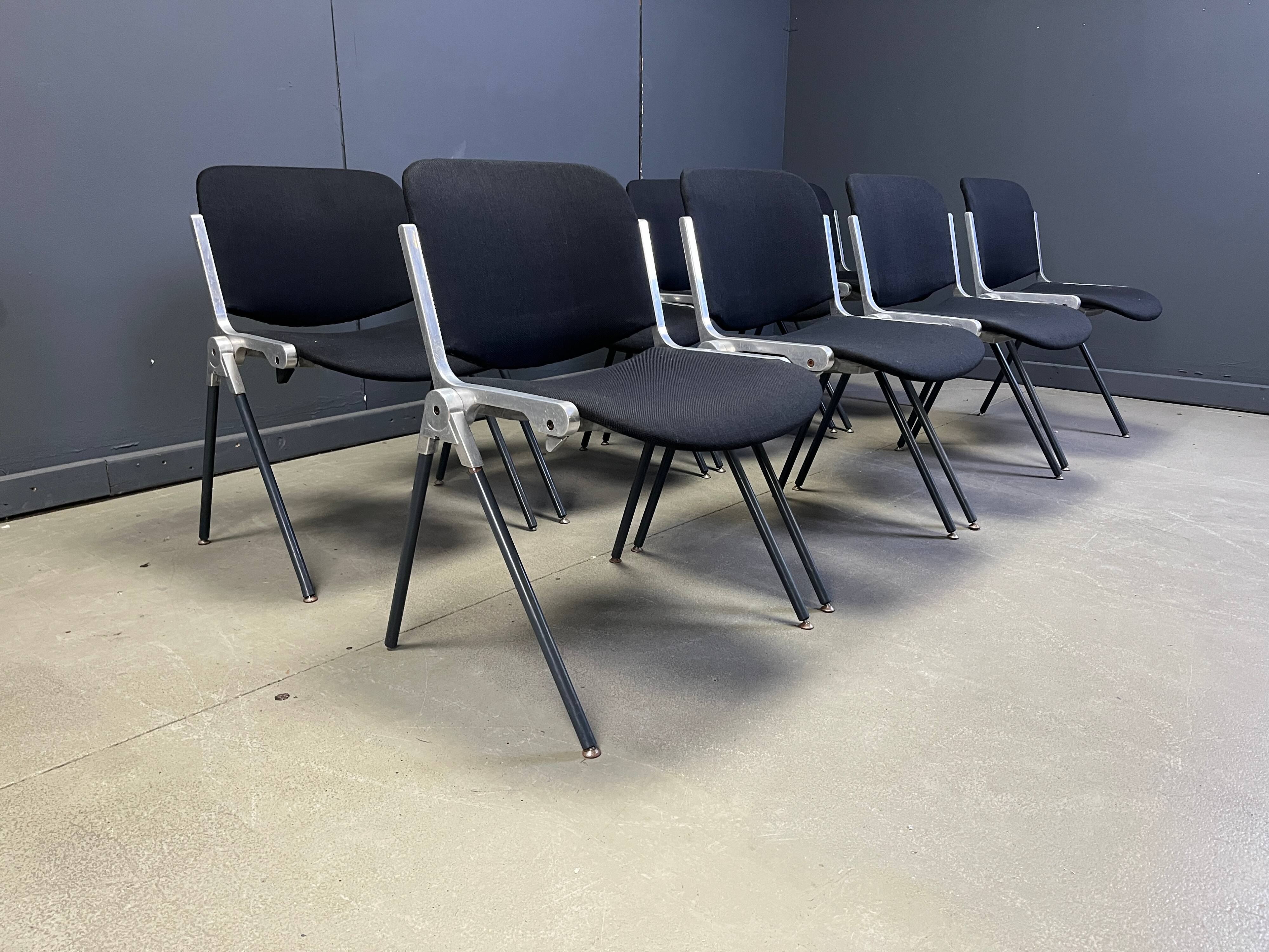 Vintage Italian stackable dining chairs in the style of Castelli, set of 8.