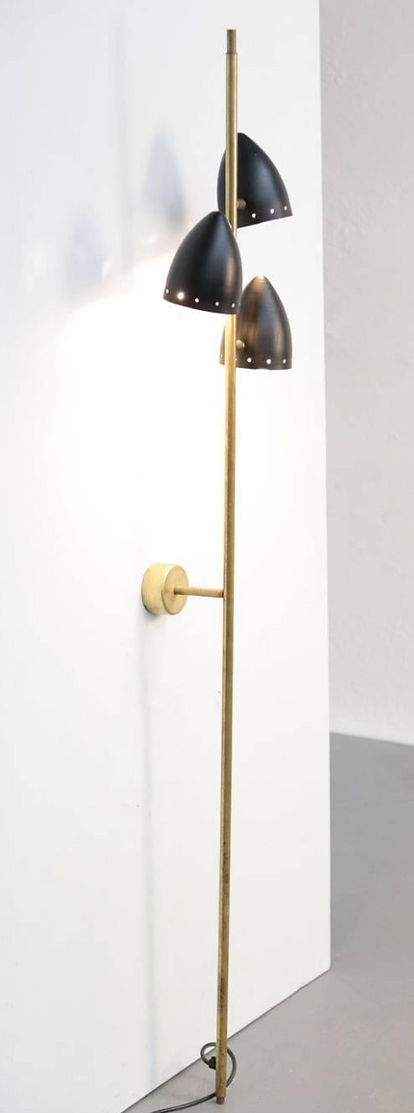 Italian wall lamp fanal 3 cones black