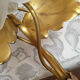 Lampe en laiton doré feuilles et fleur de nénuphar