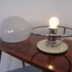 Italian glass and chromed steel table lamp, 1960s