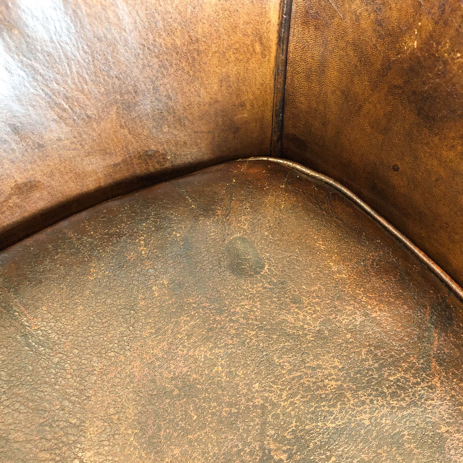 Vintage sheep leather club chair
