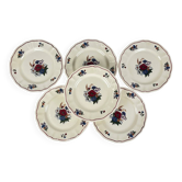 Set of 6 dessert plates "Agreste" Sarreguemines, 20th century.