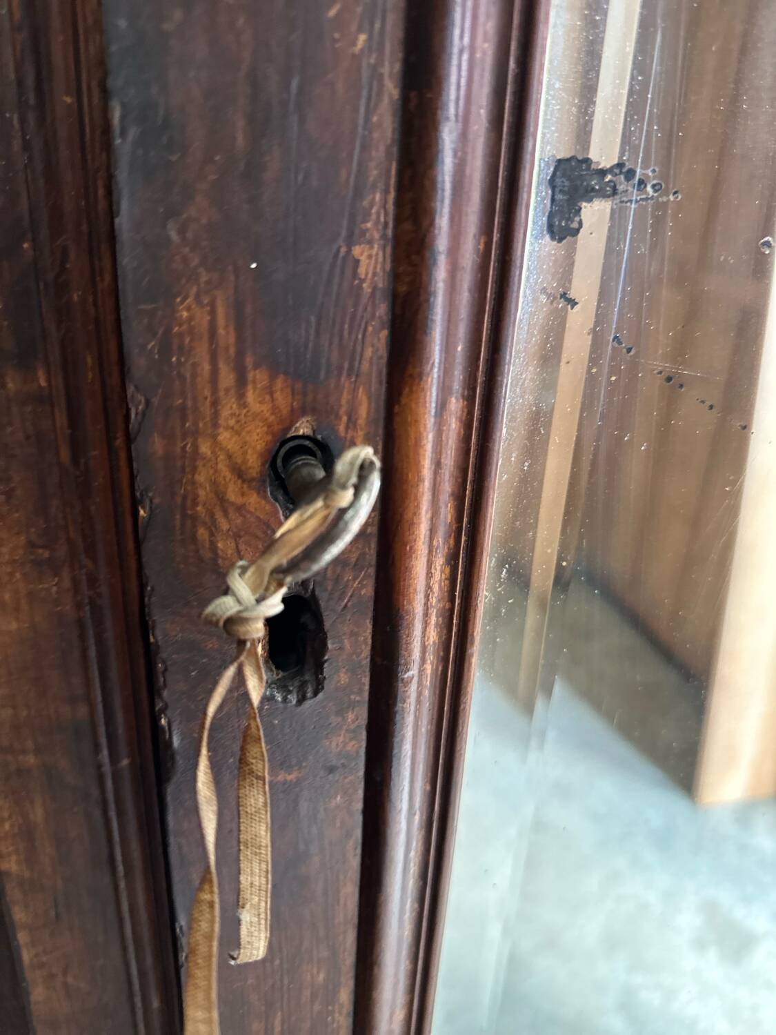 Old solid wood hosiery cabinet