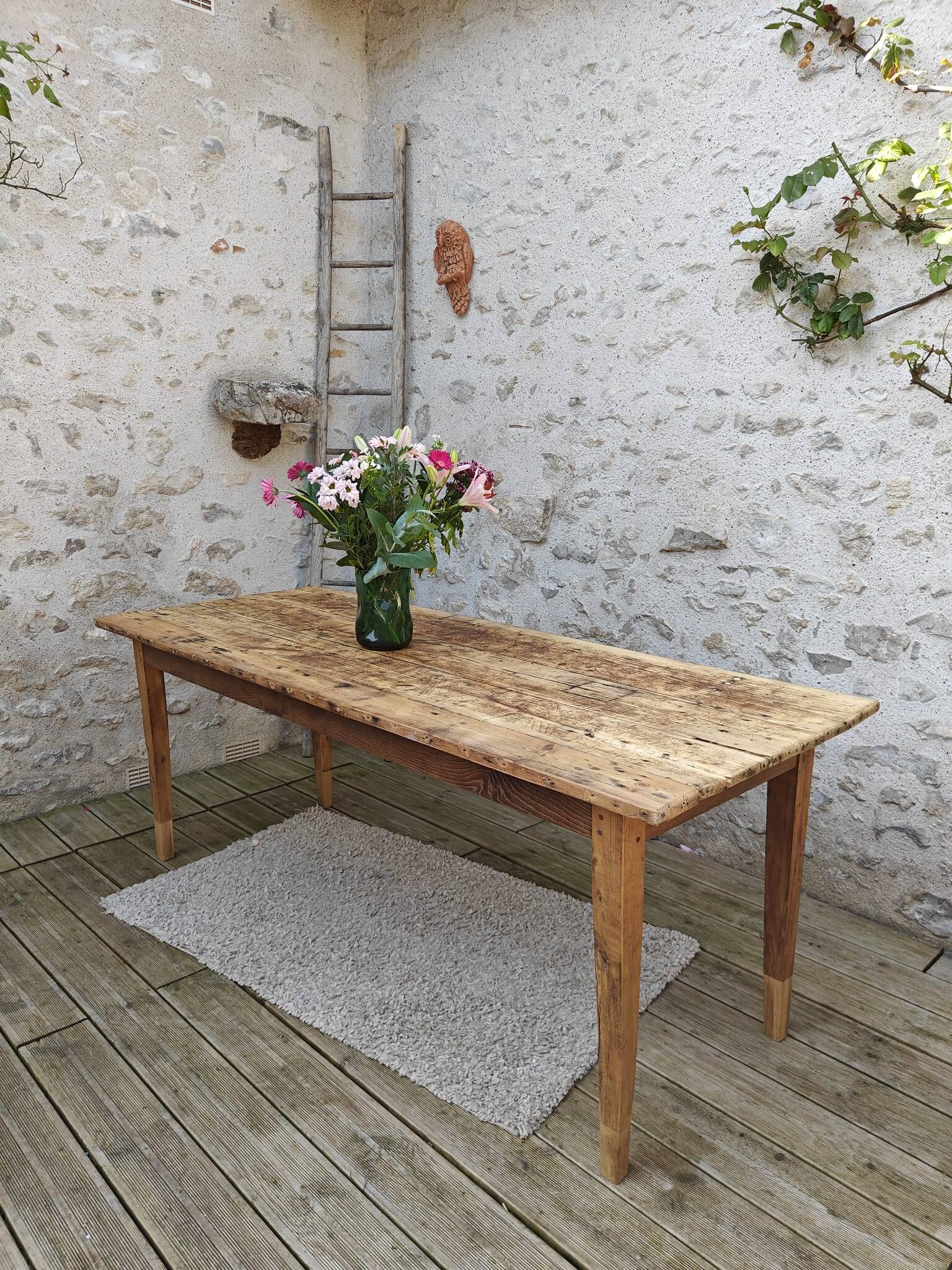 Restored old farmhouse table
