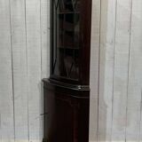 1950s English mahogany corner cabinet