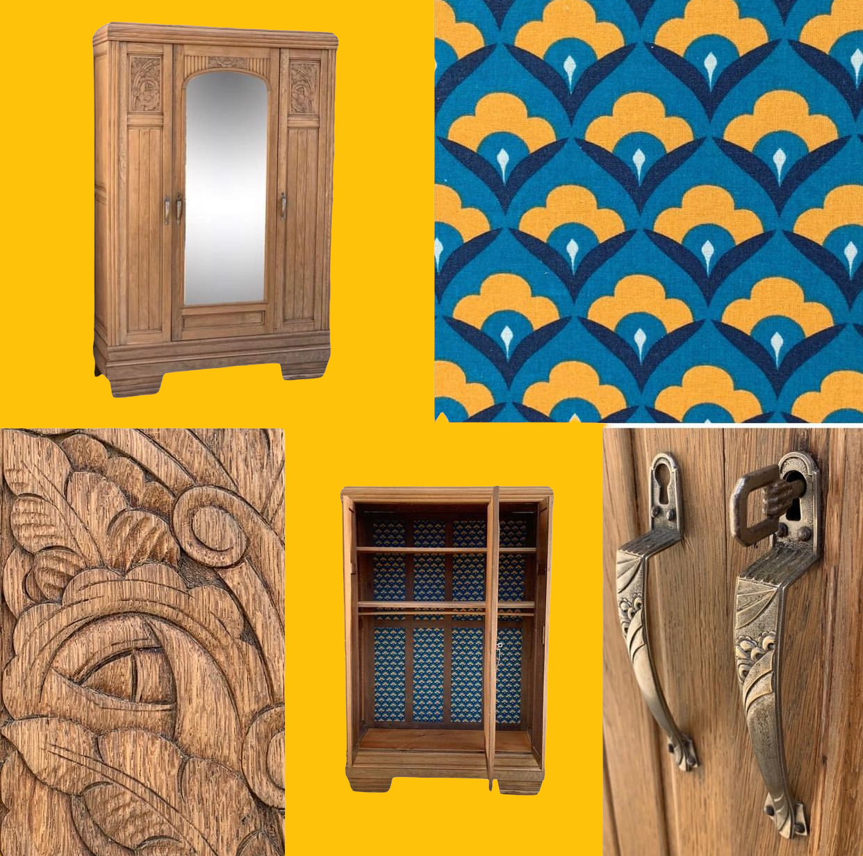 Parisian wardrobe raw wood 1920