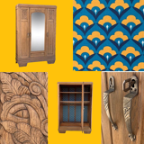 Parisian wardrobe raw wood 1920