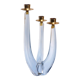 Schneider candle holder in crystal and gilded metal - three lights - 1960s