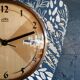 Vintage formica clock silent wall clock "Jura Flowers"