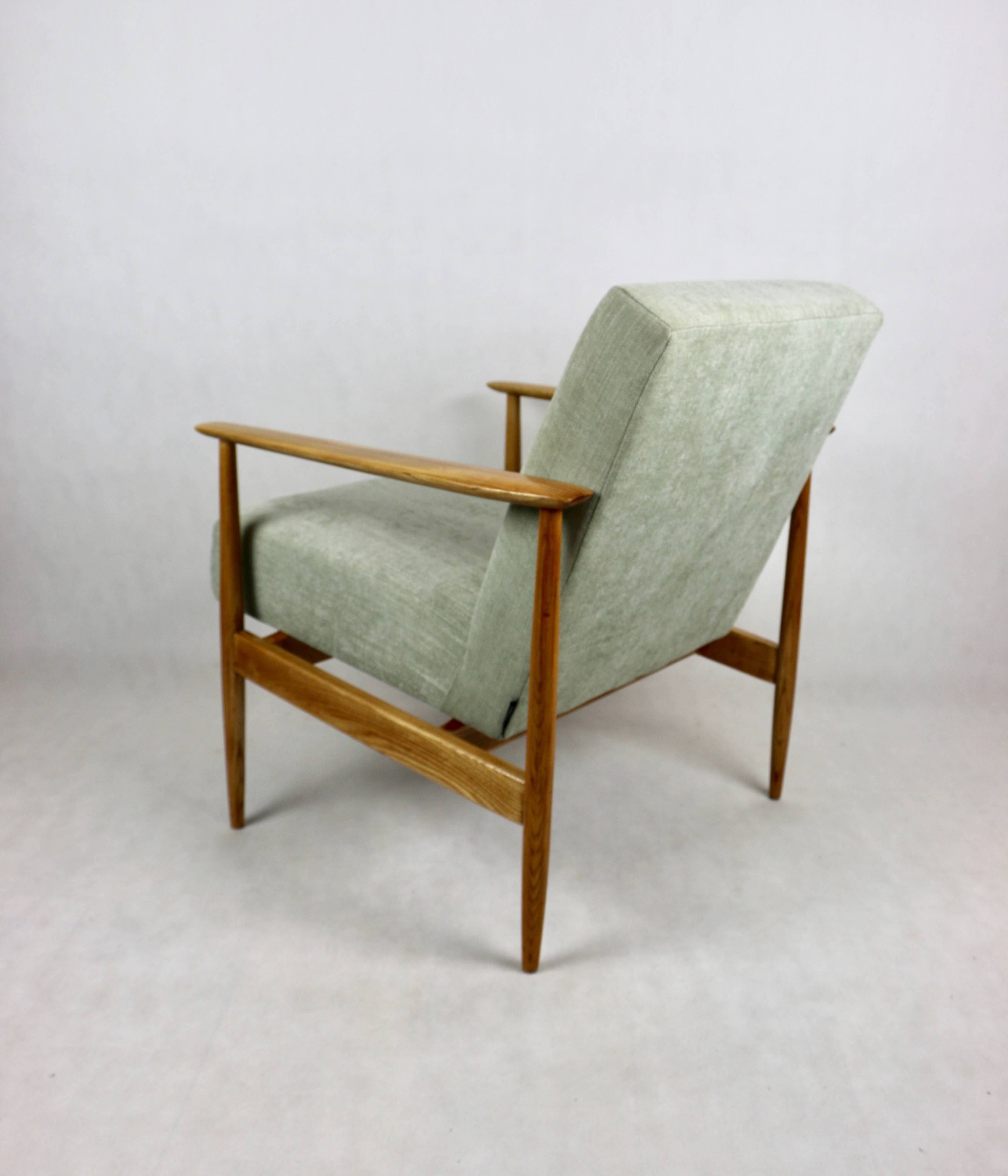 Vintage Danish Light Green Armchair, 1970s
