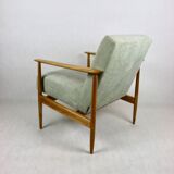 Fauteuil danois en tissu vert, années 1970