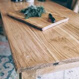 Farmhouse table in natural raw solid oak