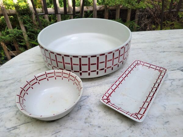 Vasque et porte savon faïencerie de Saint Amand 1930