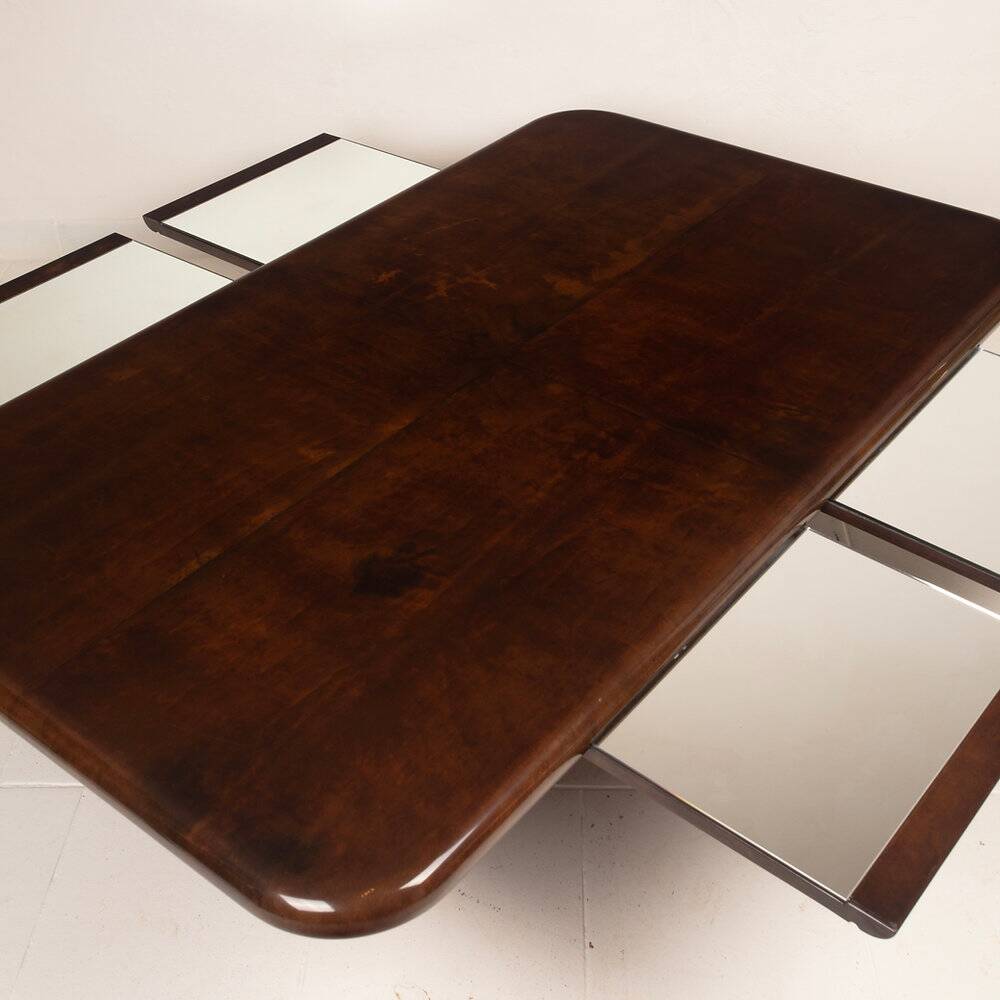 Coffee table model 2315 in parchment and mirrors by Giorgio Tura for Tura, 1980