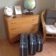 Set of three grey air hostess suitcases / vintage 60s-70s