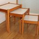 3 tables gigognes hêtre mélaminé blanc