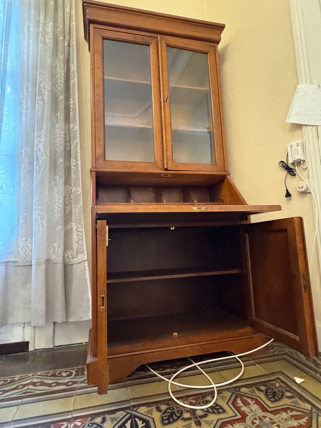 Louis Philippe style antique display cabinet