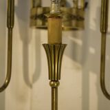 Monumental bronze wall light with 5 arms, neoclassical Art Deco from the 1940s.