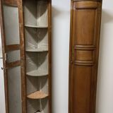 Pair of corners in ash and oak of the nineteenth century