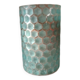 Cylindrical vase frosted honeycomb glass