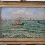 <Docks and boats>,Ugo Pratella  (1890-1978)