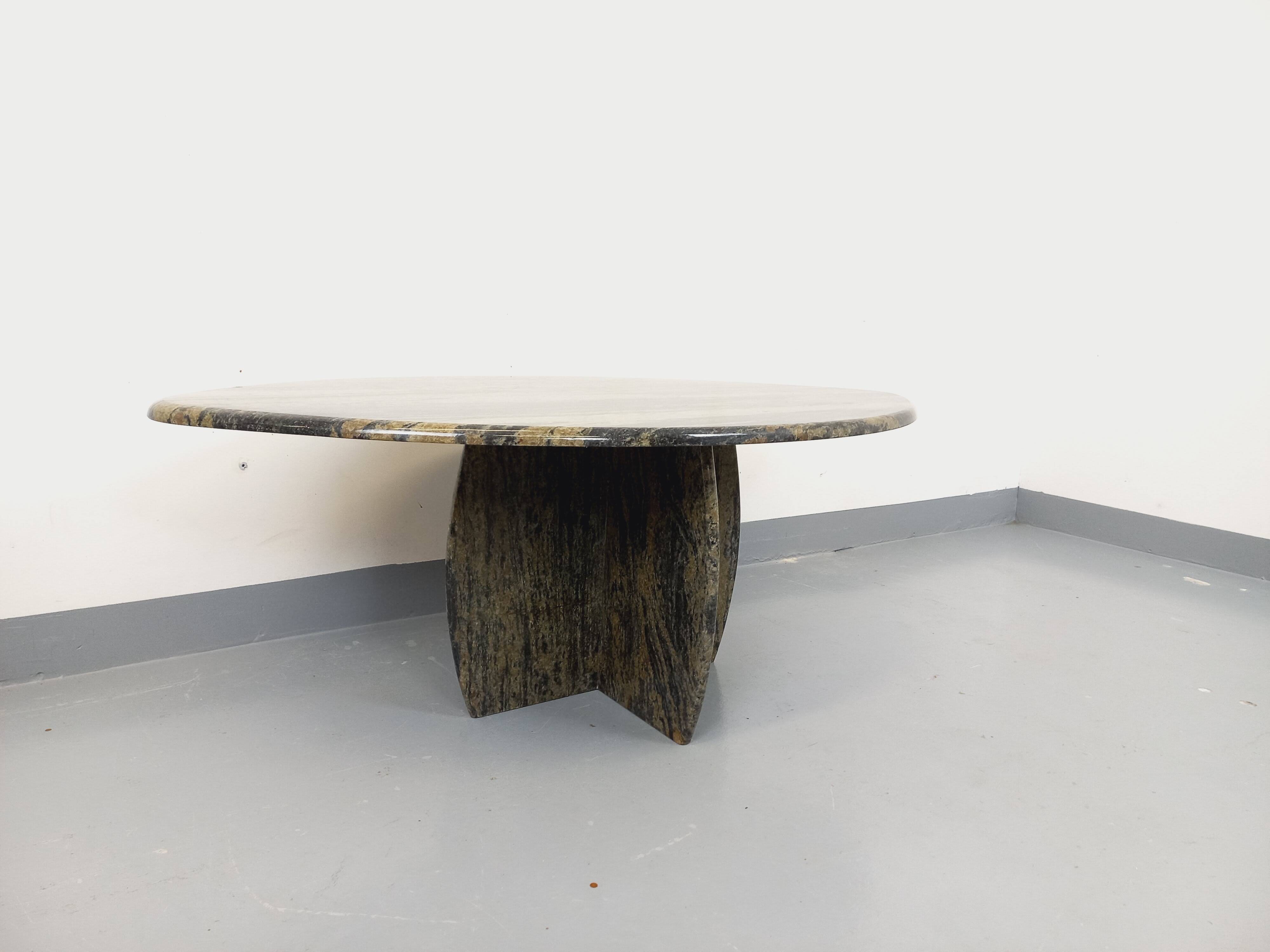 Vintage 70s Oval Marble Coffee Table