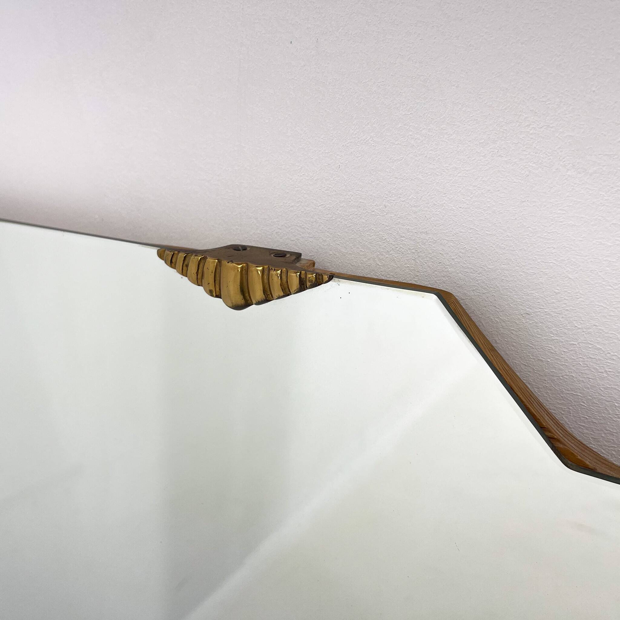 1960s Large Wall Mirror by Santambrogio & De Berti, Italy