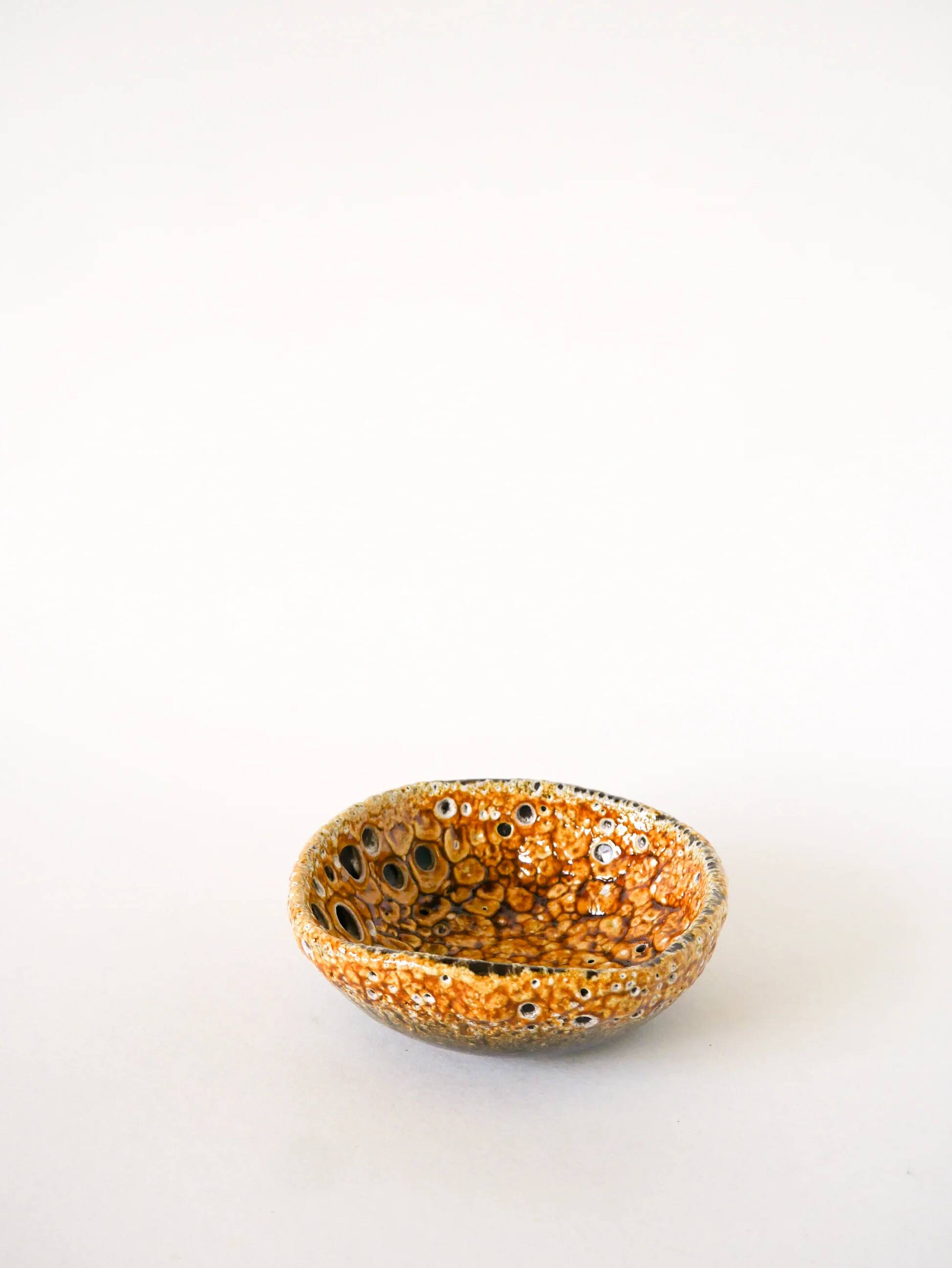 Ceramic vide-poche Fat Lava, yellow and black, 1970