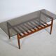 Mid-Century Design Teak Coffee Table with Smoked Glass by Möbel Mann, 1960s