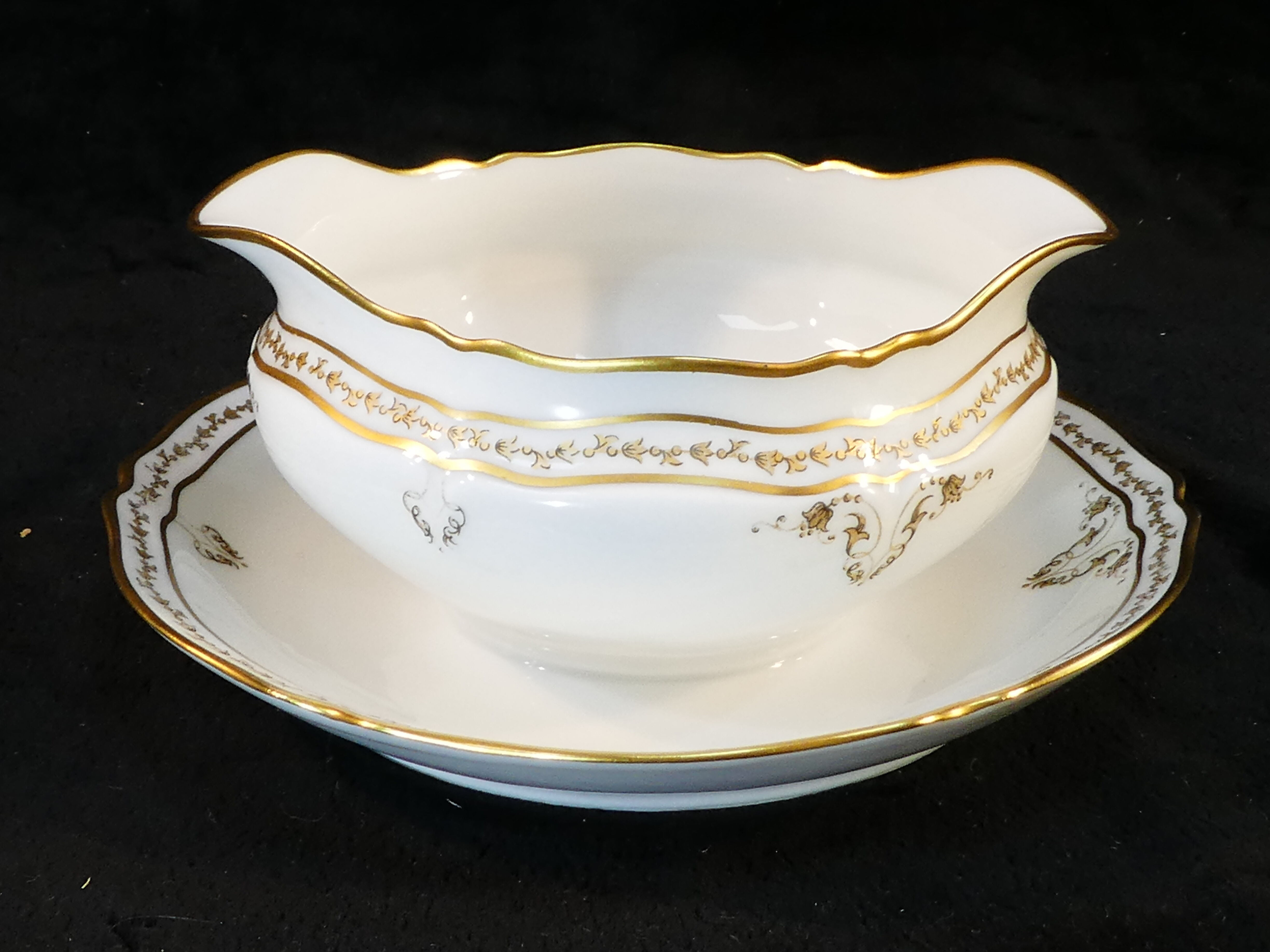 Porcelain sausage of Limoges giraud gilded hand painted