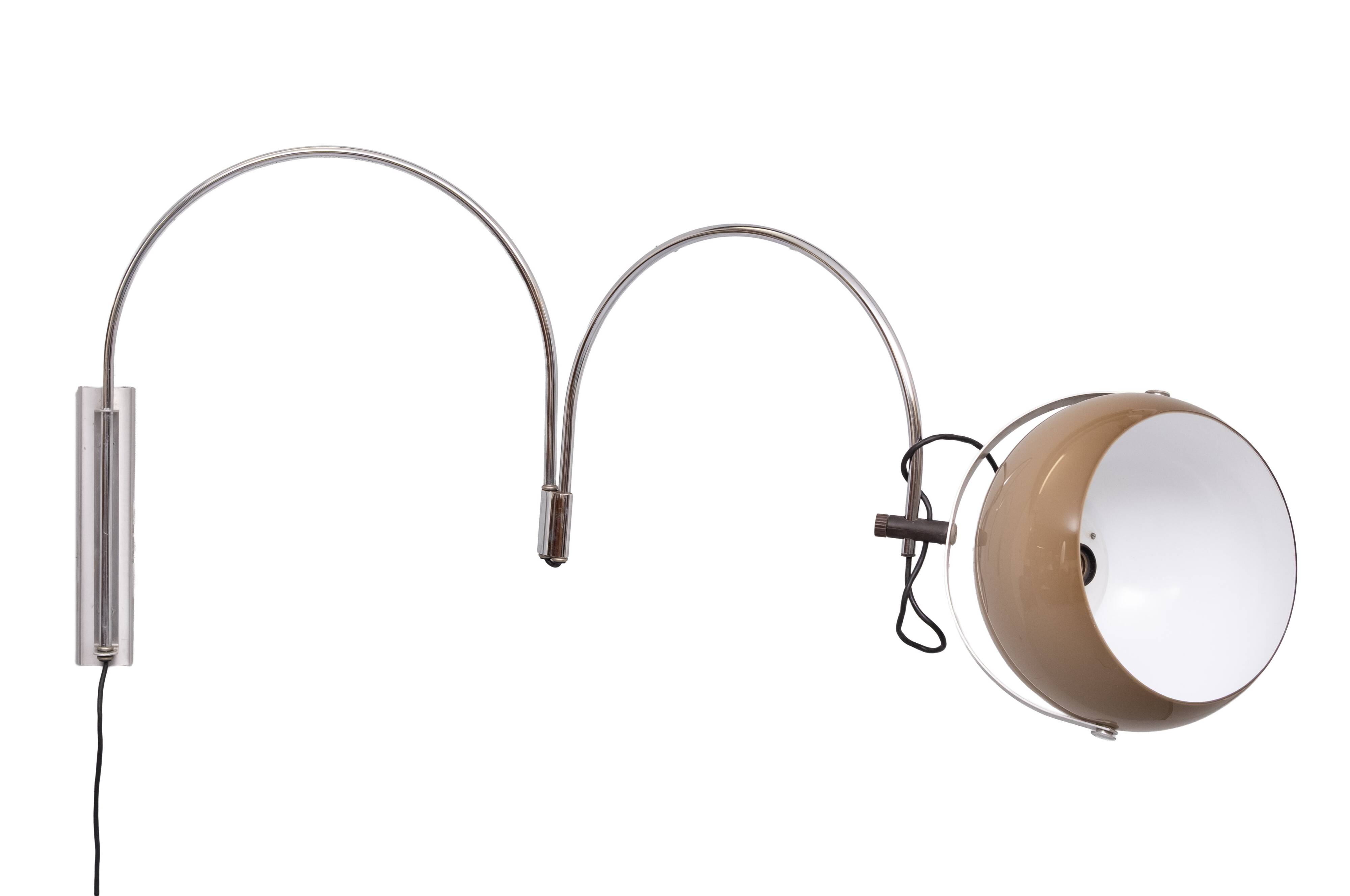 Dijkstra double arc Space Ace wall lamp 1970s