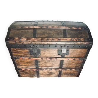 Trunk, old curved wooden chest
