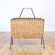 Vintage wicker magazine rack