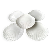 5 Assiettes en forme de coquilles St Jacques en Porcelaine de Limoges