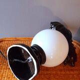 Ceramic and opaline palm tree lamp 1980